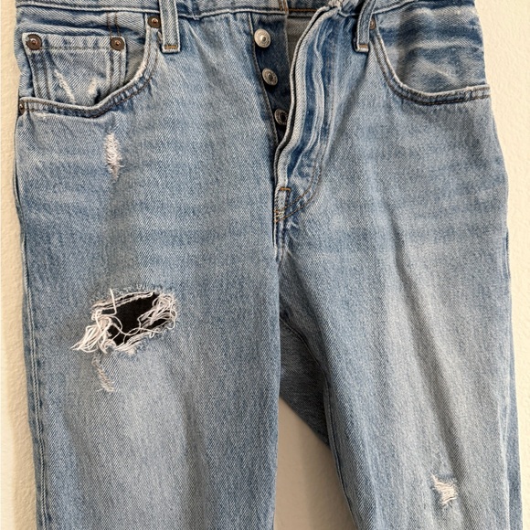 Levi's 501 W25 L28 Jeans Distressed Women’s Denim - Picture 4 of 6